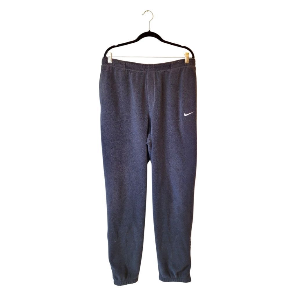 Nike Y2K Men's Black Fleece Embroidered Logo Sweatpants Size L